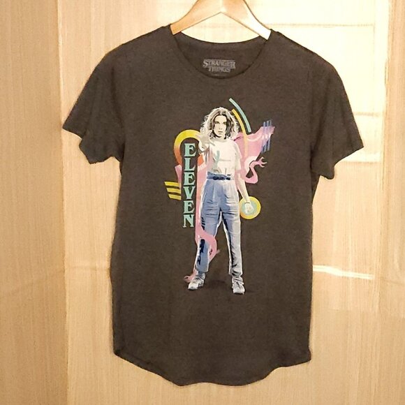 Stranger Things Girls Eleven Grey Tee Large - Picture 1 of 4